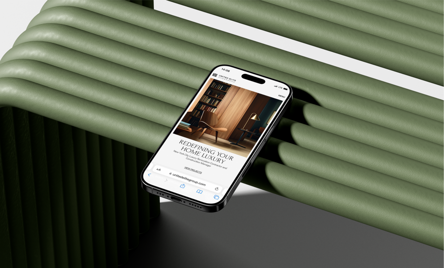 United Elite Group website design shown in the original Pickles project